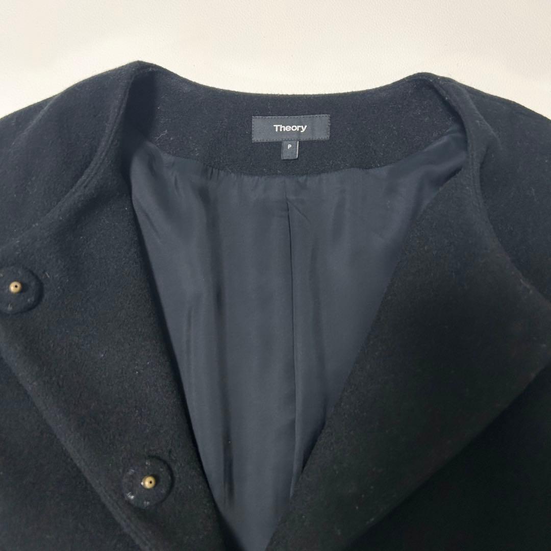 美品✨ Theory ALVIN MELT ノーカラーコート 比翼 Aライン