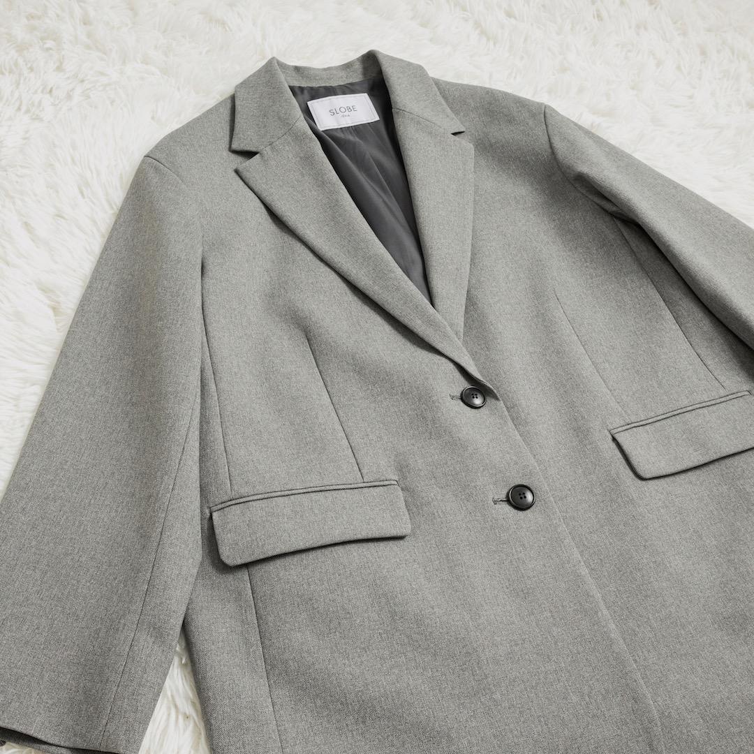 美品 SLOBE IENA 24AW PE SHARK ビッグジャケット グレー