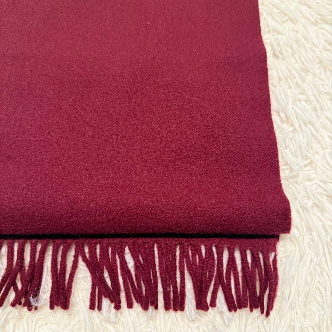 【美品】Burberry’s マフラー 無地 ボルドー カシミヤ100%