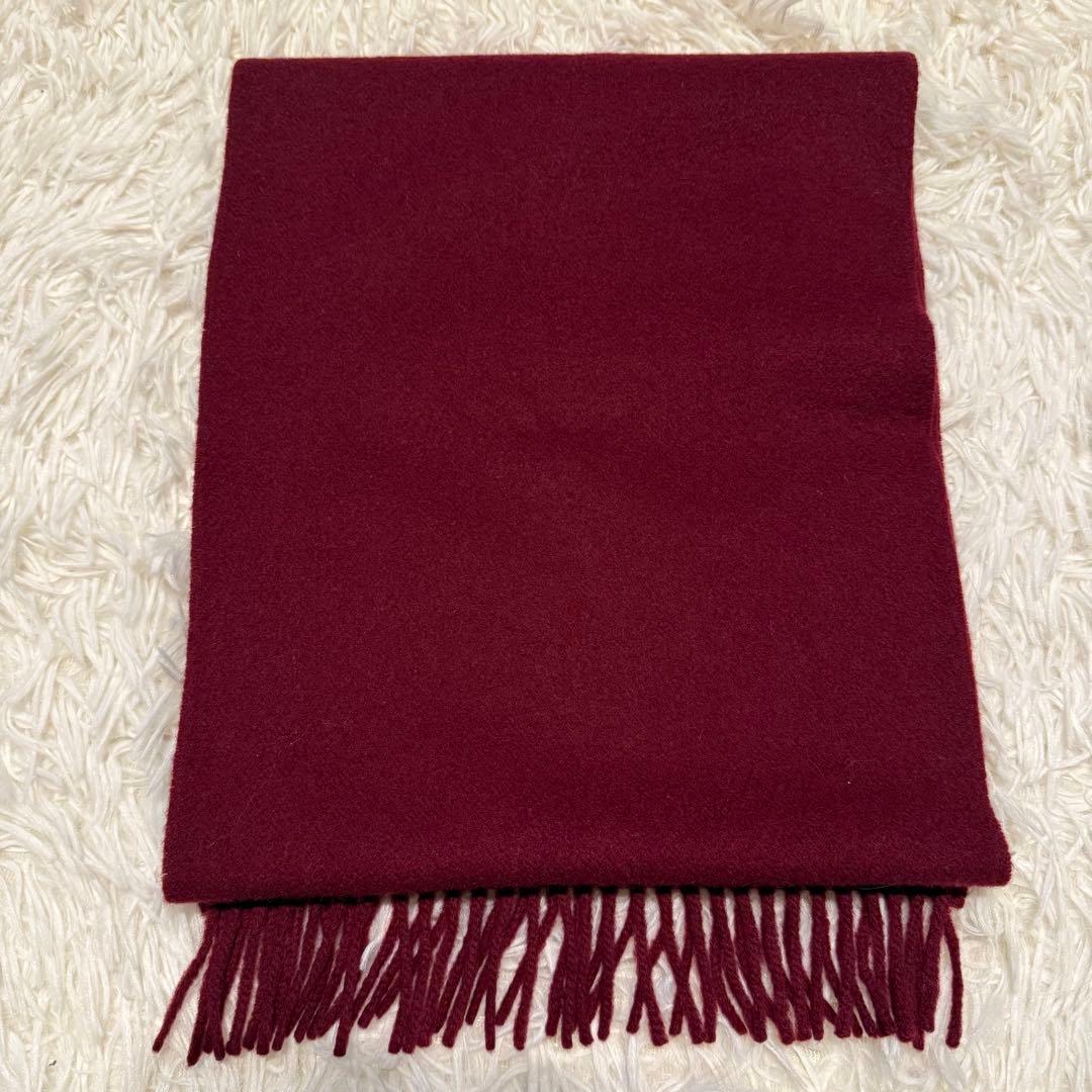 【美品】Burberry’s マフラー 無地 ボルドー カシミヤ100%
