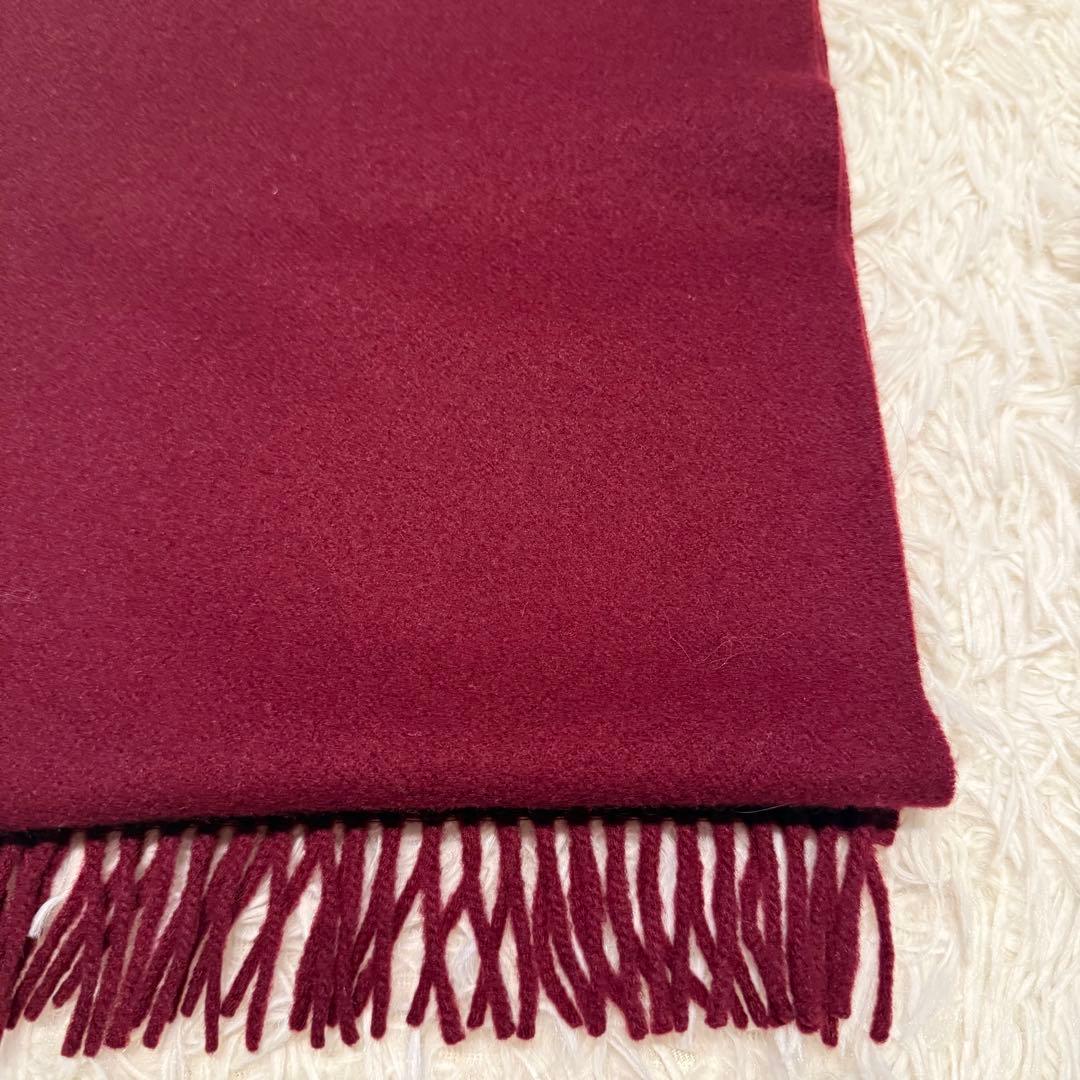 【美品】Burberry’s マフラー 無地 ボルドー カシミヤ100%