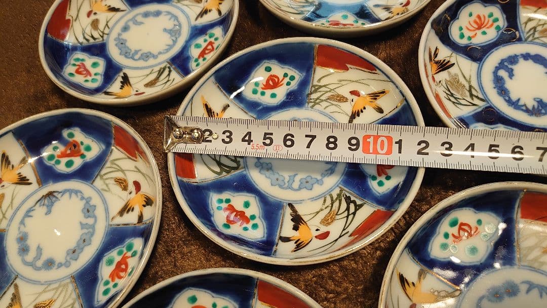 古伊万里　伊万里焼　金襴手　色絵　華の図　茶道具　蔵出し　７客