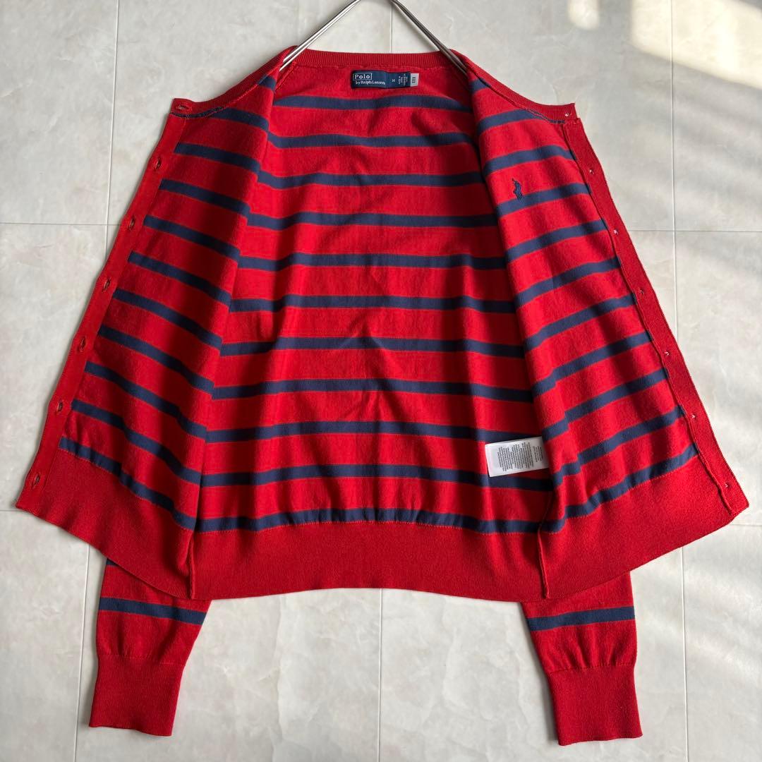 現行タグ✨ Polo Ralph Laurenボーダーカーディガン赤紺M