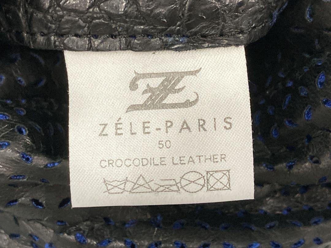 ZELE-PARIS クロコレザー ジャケット ブラック