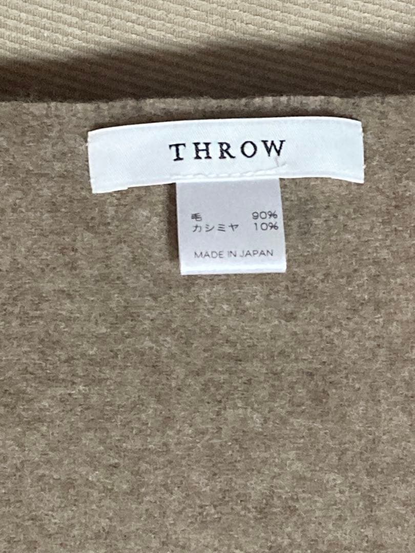 THROW 大判チェック柄 ウールカシミア ストール 両面　未使用品