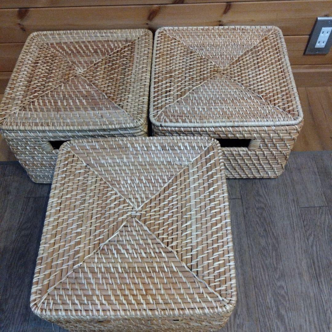 無印良品　ラタン角型バスケット