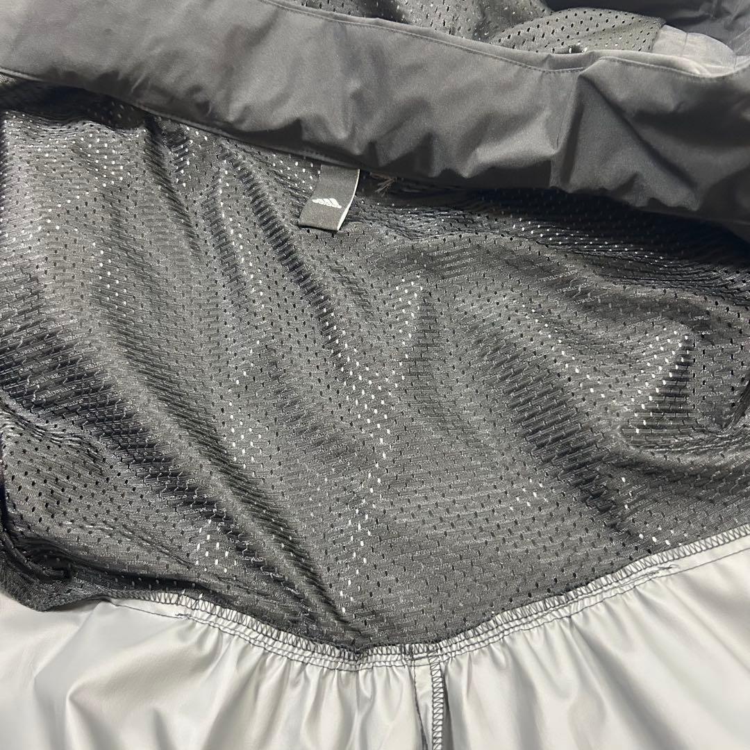 adidas アディダス　ナイロンロングコート　メッシュ　ブラック　S