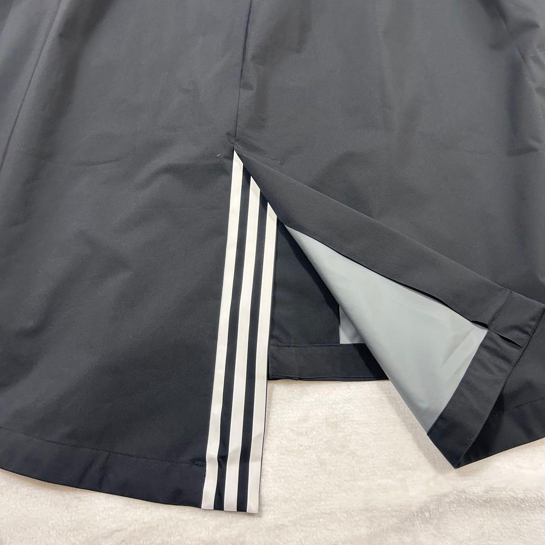 adidas アディダス　ナイロンロングコート　メッシュ　ブラック　S