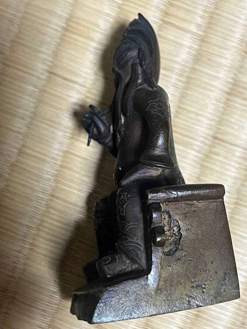 ピコ金属製 神像 彫刻 中国古美術　関羽像（関公像）　青銅清朝〜民国期頃