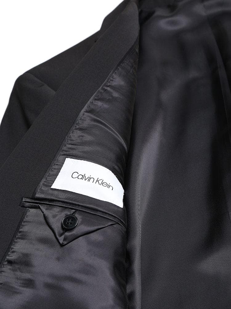 【美品】  カルバンクライン 黒 スーツ上下 高濃度ウール
