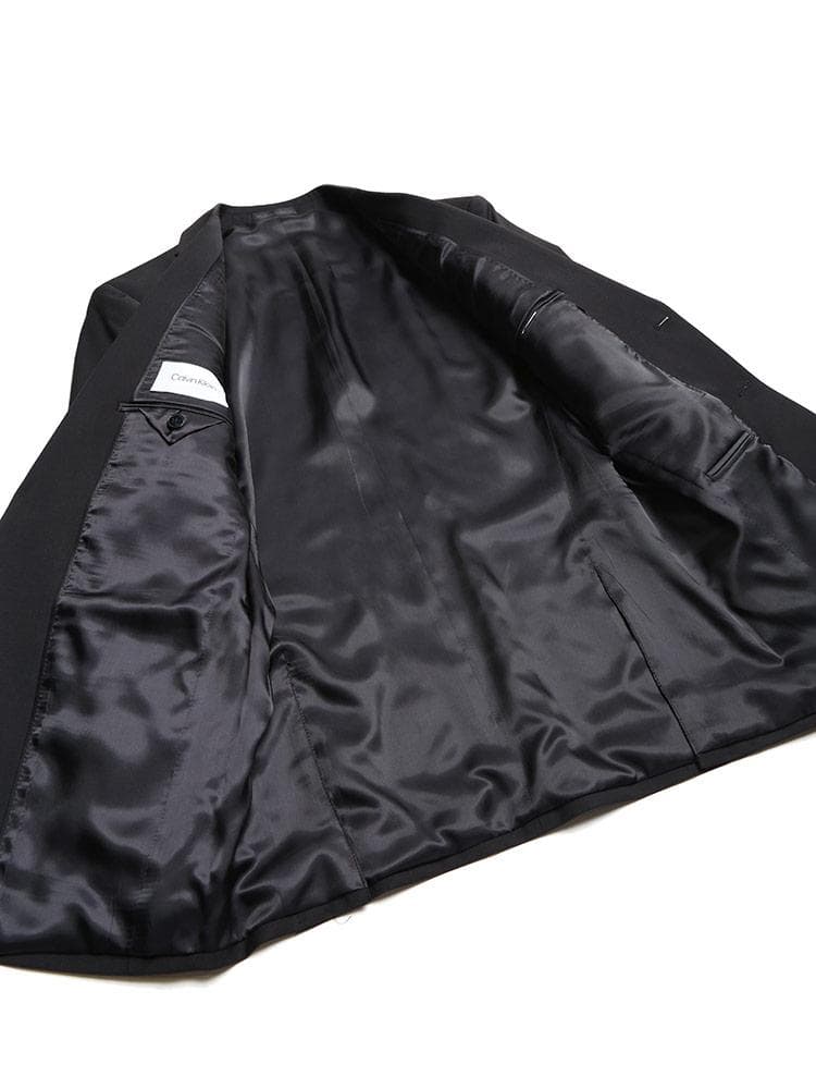 【美品】  カルバンクライン 黒 スーツ上下 高濃度ウール