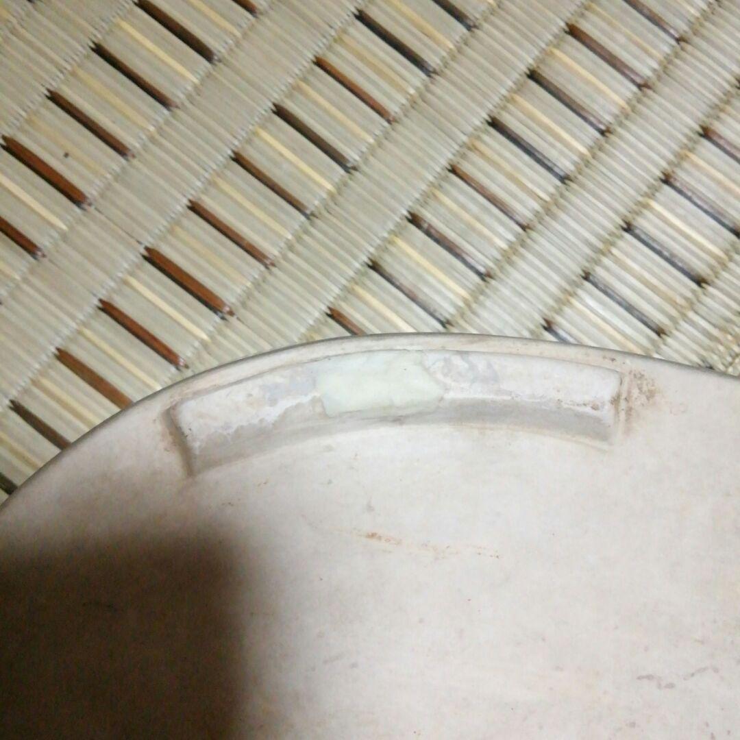 盆栽鉢(均釉楕円)古い物で窯ニューが有りますが鳴きもなく内側には無いようです