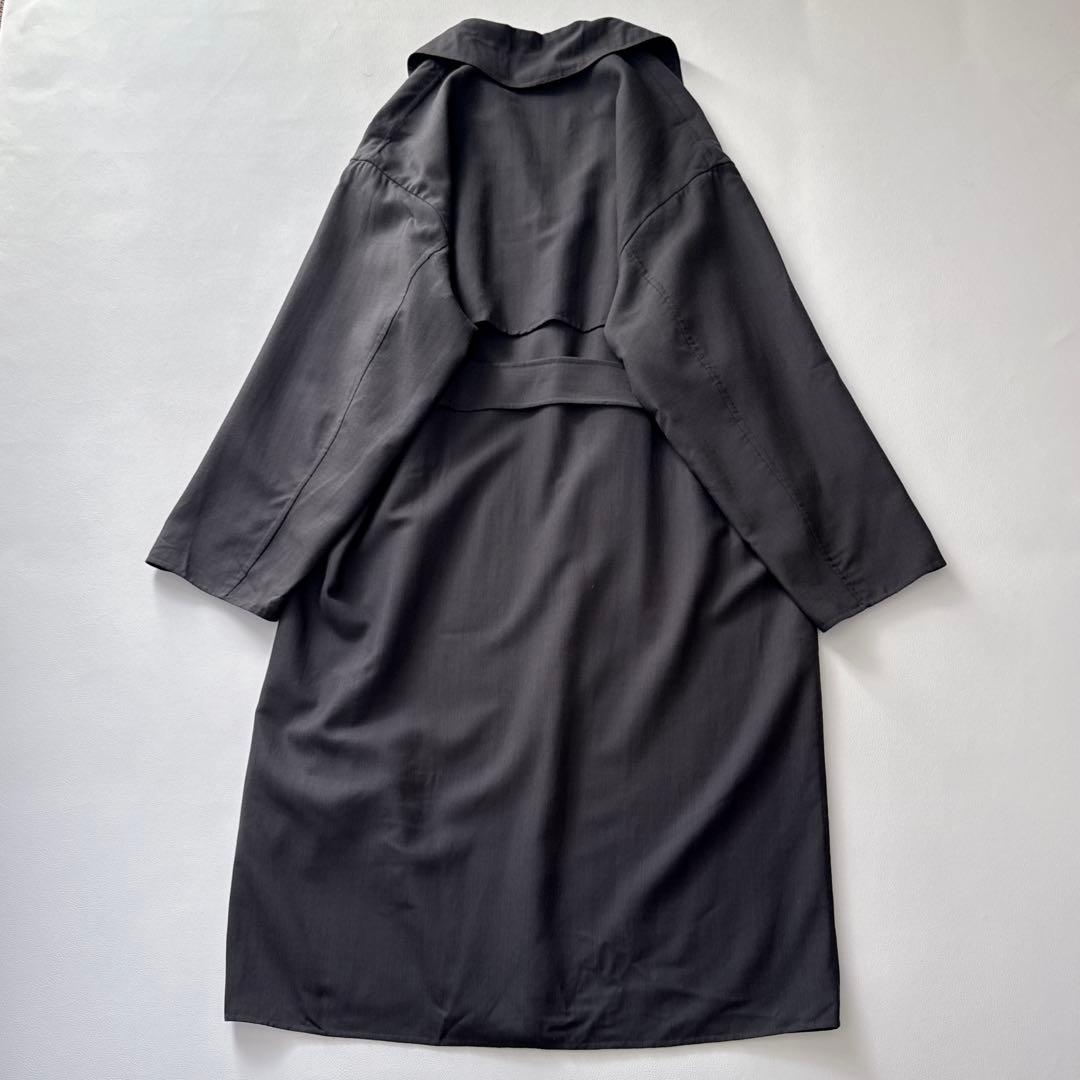 【美品】ICB スプリング　トレンチコート　薄手　濃いグレー　4 LLサイズ