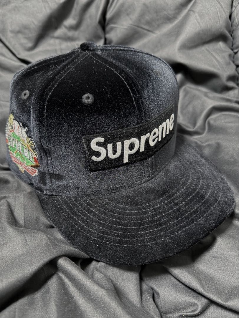 Supreme × NEW ERA キャップ ベロア シュプリーム ボックスロゴ