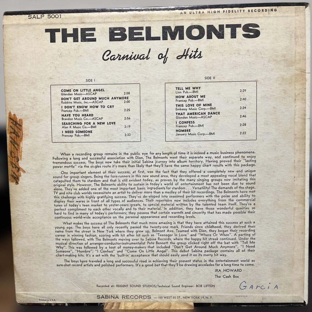 The Belmonts – Carnival Of Hits レコード US盤