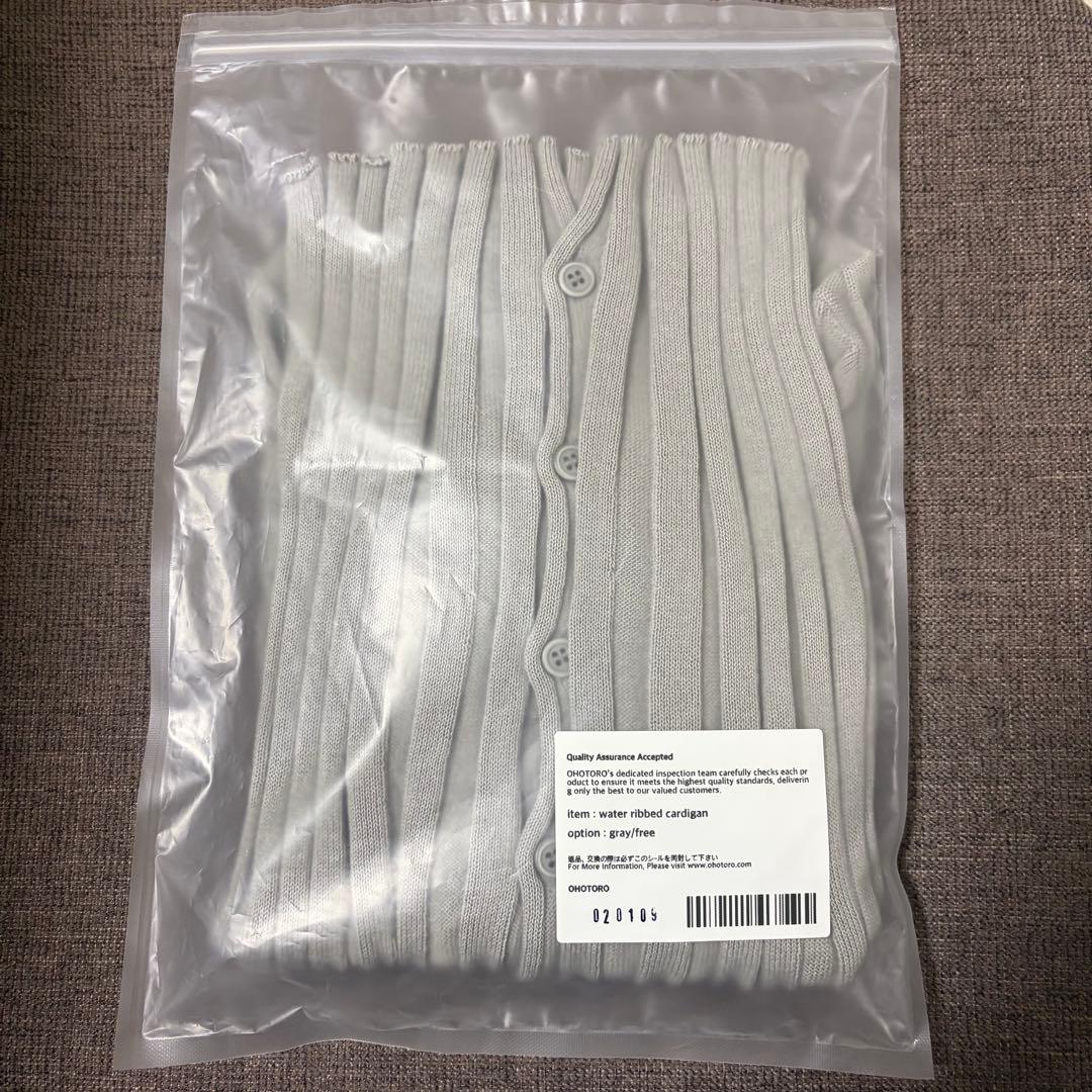 トップス OHOTORO Water Ribbed Cardigan gray