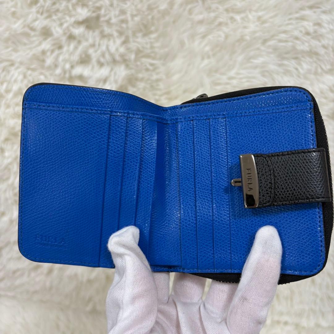 希少 極美品✨ フルラ FURLA 二つ折り財布 メトロポリス 総柄 ファスナー