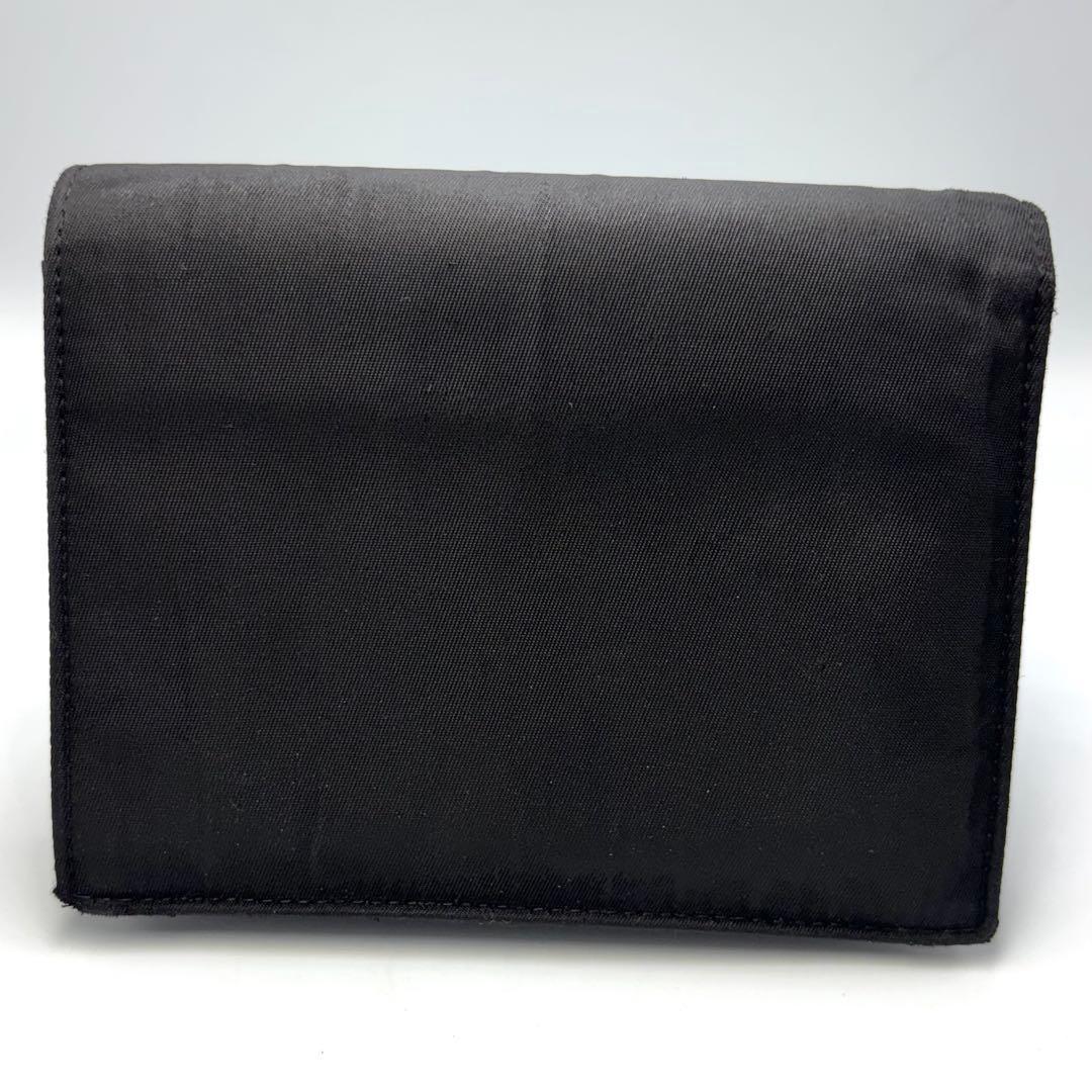 【美品】PRADA プラダ 三つ折り財布 ナイロン ブラックカード収納 小銭入れ