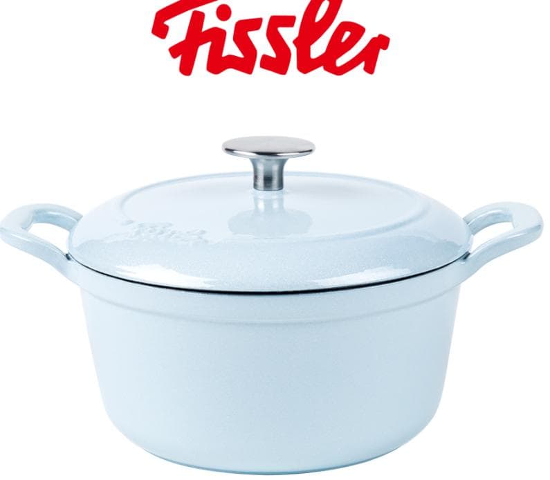【新品】フィスラーホーロー20cm 両手鍋カレン ココット ベビーブルー