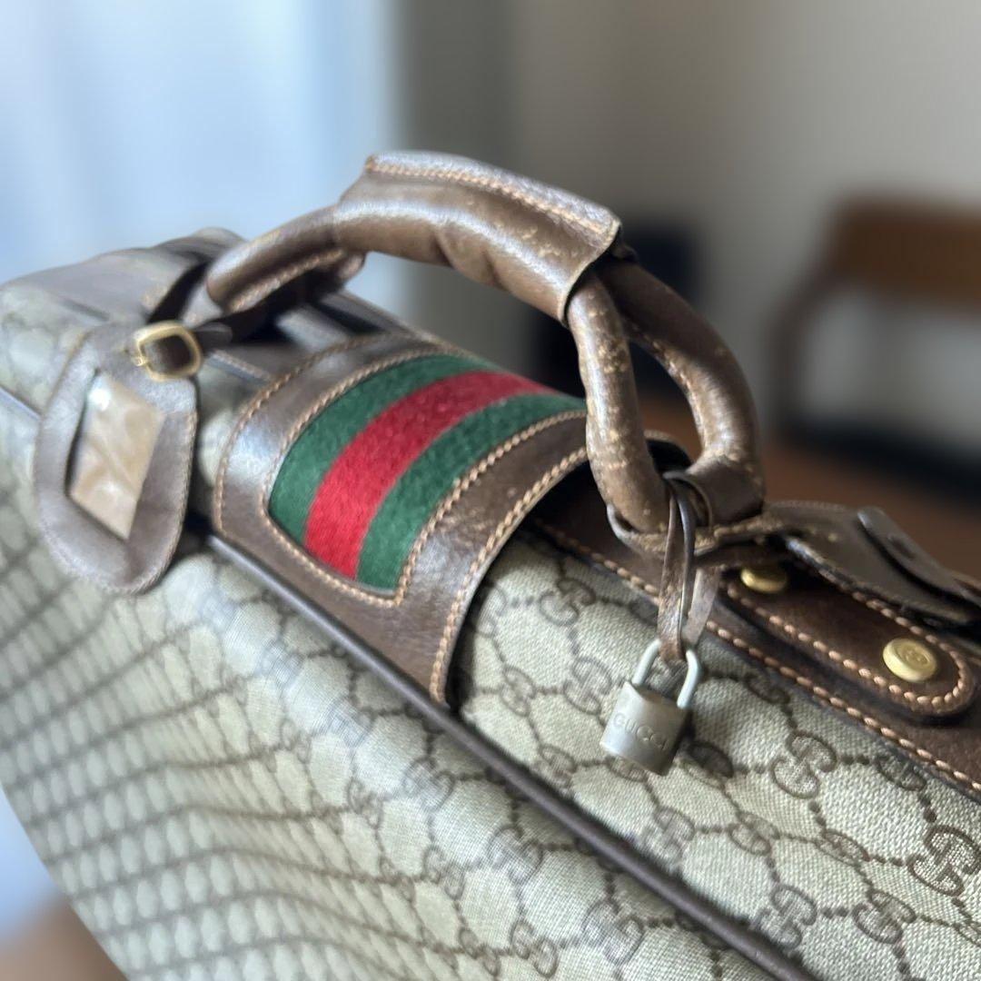 【GUCCI 】GGキャバスト　ボストンバッグ　オールドグッチ　希少