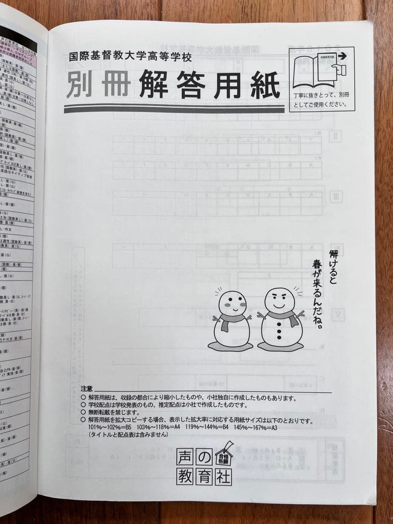 国際基督教大学高校　6年間過去問　2019年度用