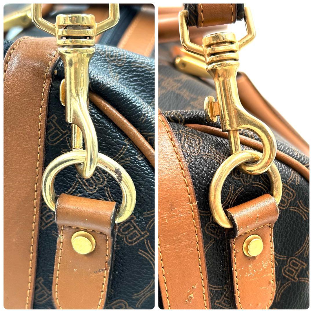 BALLY 454 ボストンバッグ 2way 斜め掛け PVCレザー ブラック