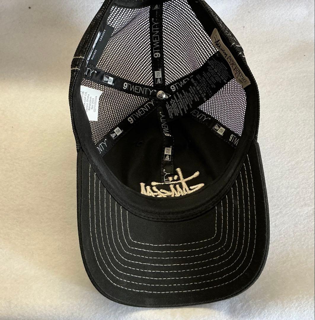 Stussy ブラック メッシュキャップ