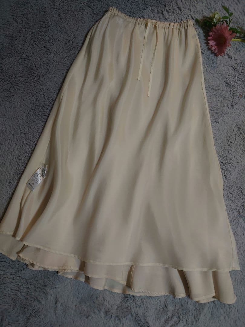 【Plage】Washable Fibril フレアスカート ナチュラル 34