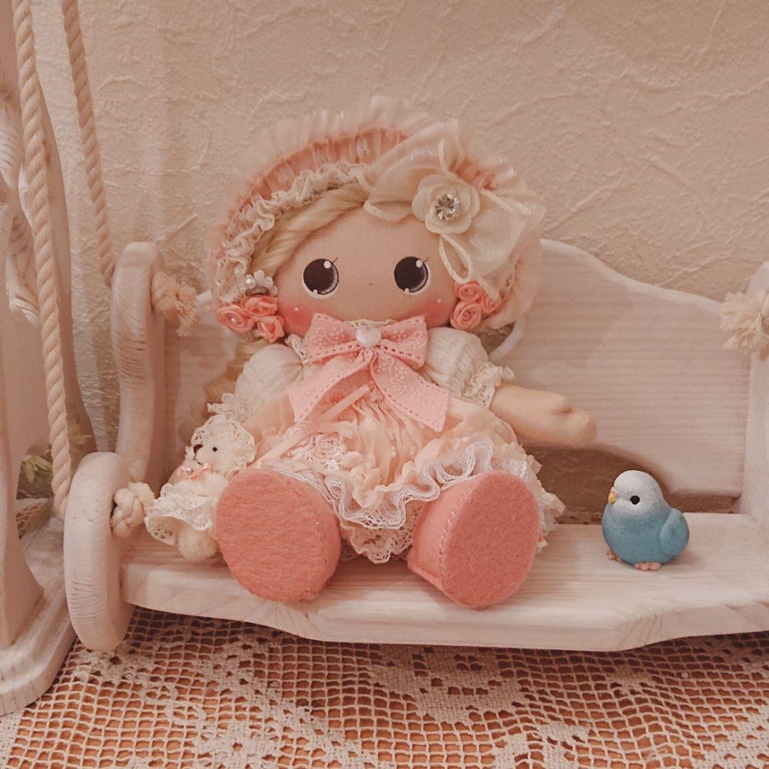 ❁ハンドメイドドール❁お人形❁贈り物 ❁ロリータ❁ロリータボンネット❁ミニ くま