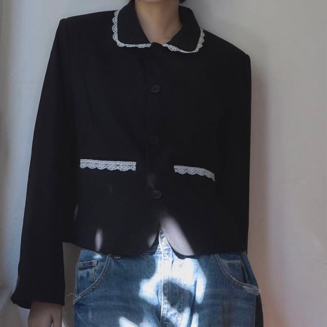 スミョン レース付きコンパクトジャケット Compact lace jaket