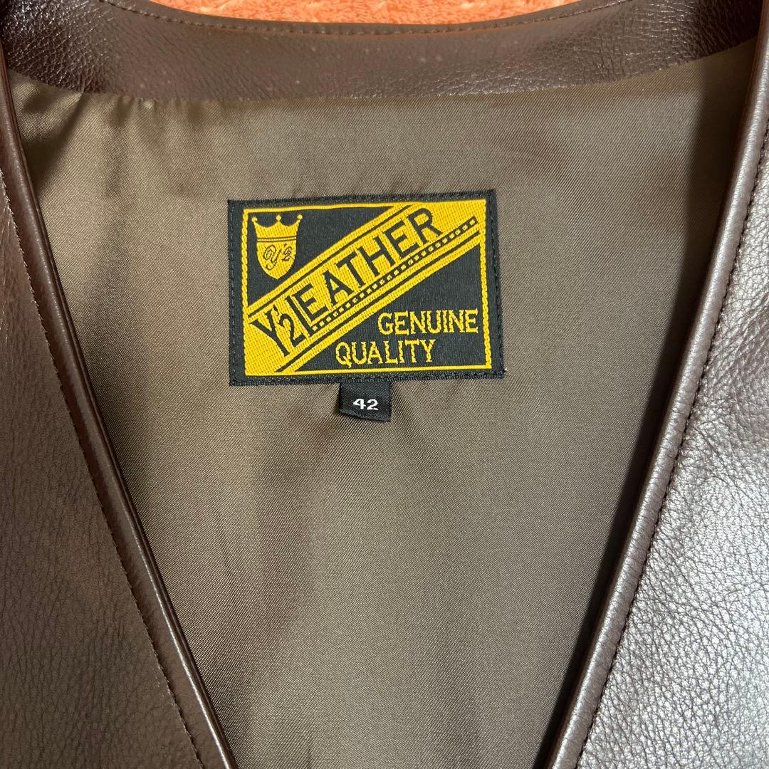 y’2leather ワイツーレザー 廃盤カウハイドベスト サイズ42
