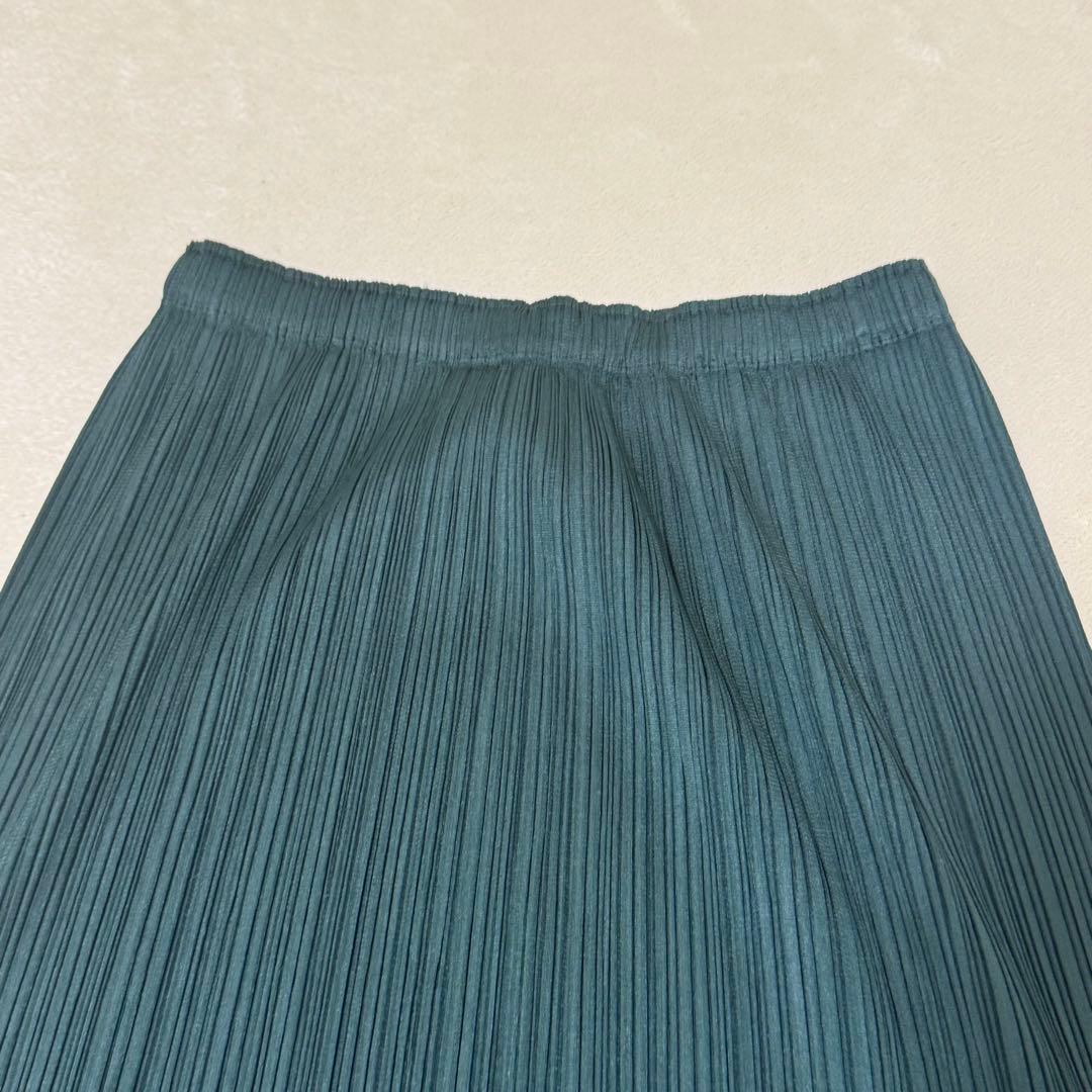 極美品✨PLEATS PLEASE ロングスカート　フレア　グリーン　Sサイズ
