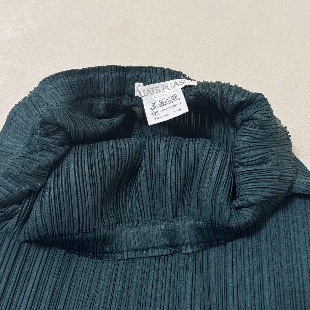 極美品✨PLEATS PLEASE ロングスカート　フレア　グリーン　Sサイズ