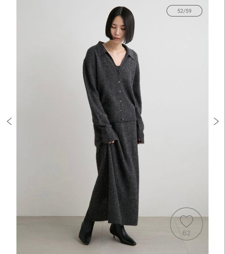 MIESROHE アルパカ混シャツニットカーデ