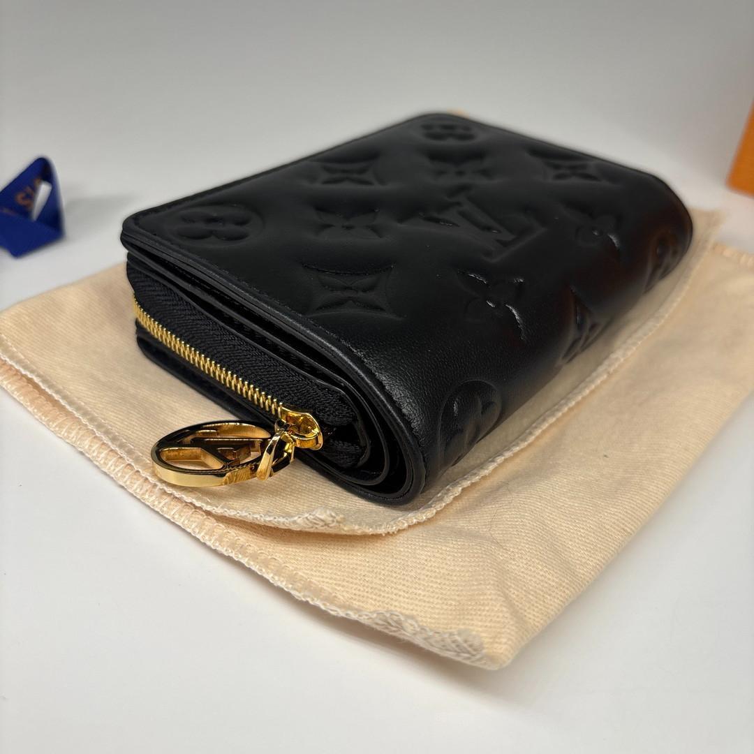 未使用/IC ルイヴィトン ポルトフォイユ・ルー ブラック 二つ折り財布 黒