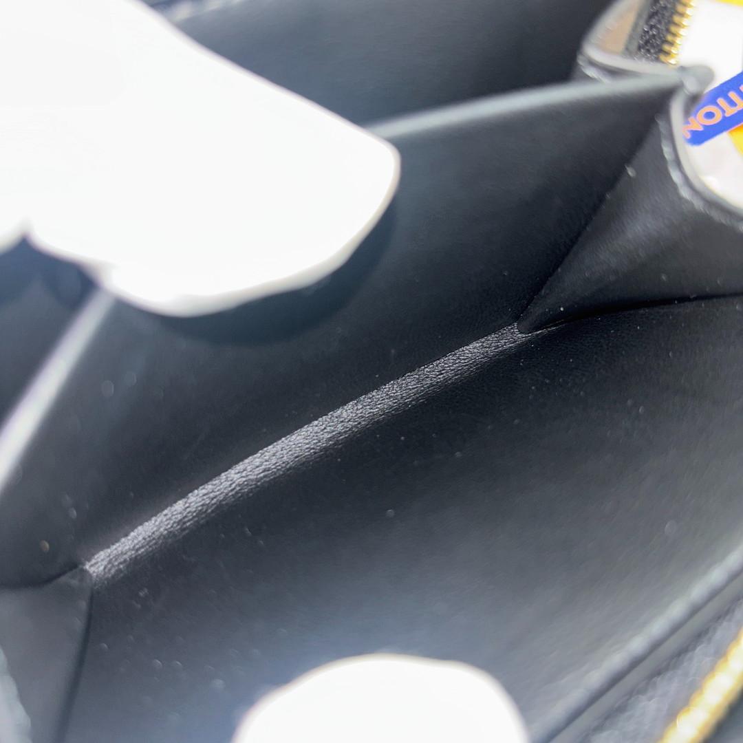 未使用/IC ルイヴィトン ポルトフォイユ・ルー ブラック 二つ折り財布 黒