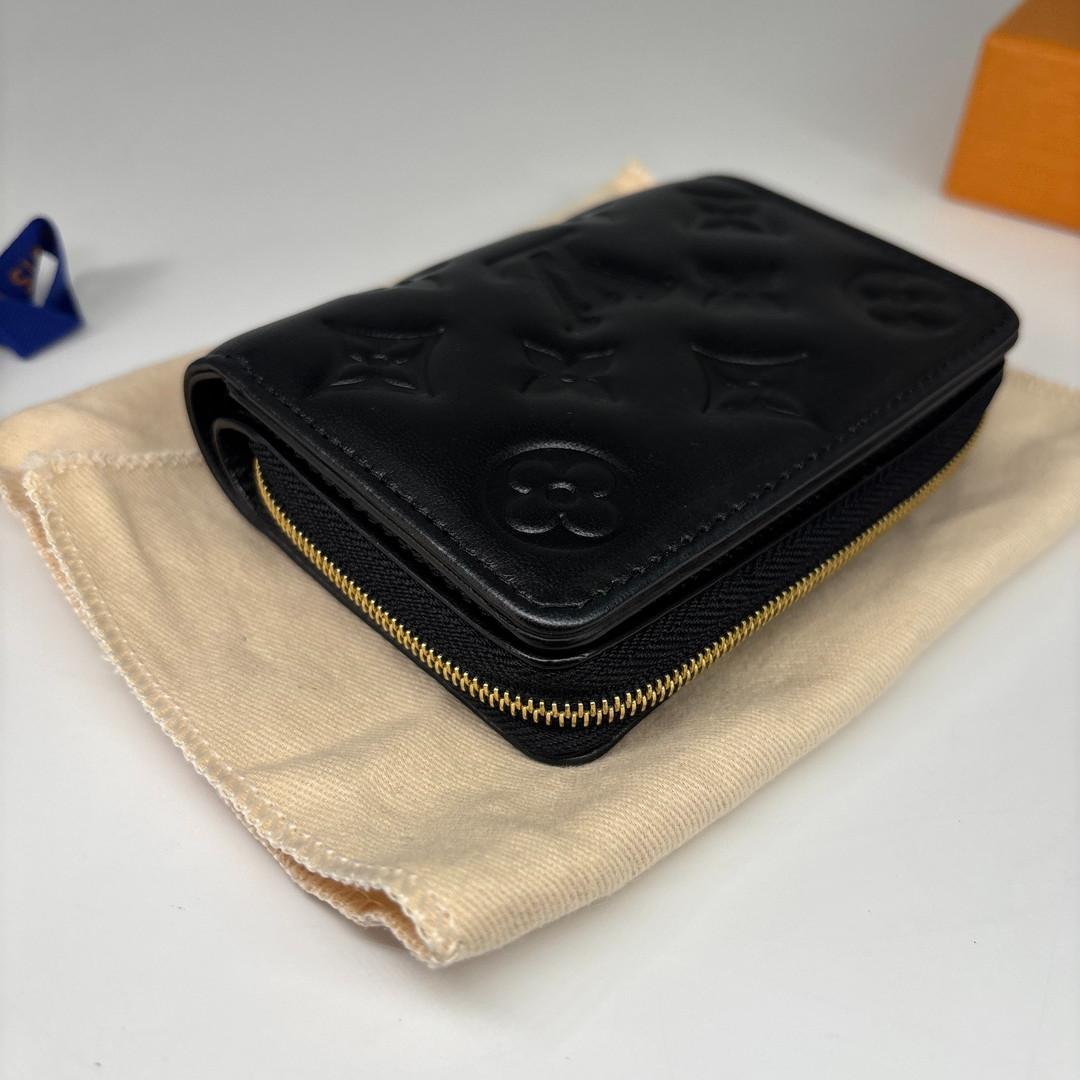 未使用/IC ルイヴィトン ポルトフォイユ・ルー ブラック 二つ折り財布 黒