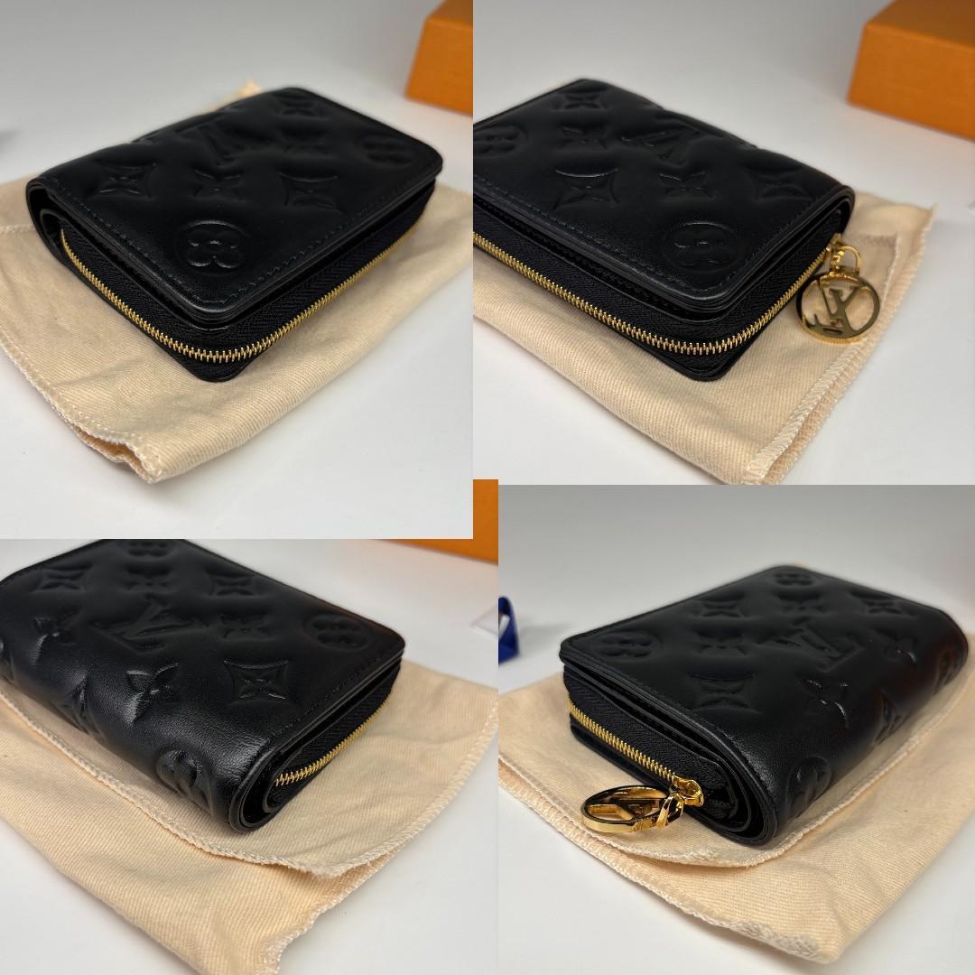 未使用/IC ルイヴィトン ポルトフォイユ・ルー ブラック 二つ折り財布 黒