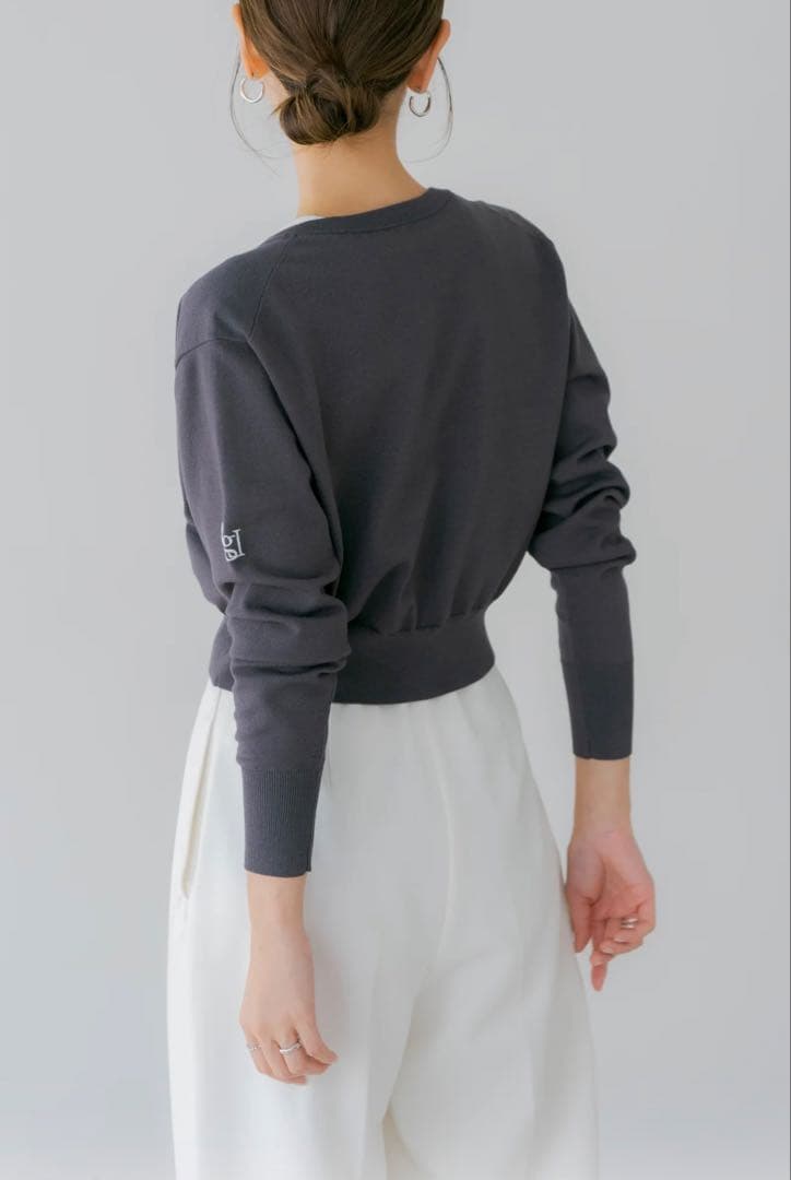 regleam // ベーシックショートカーディガン、チャコールグレー