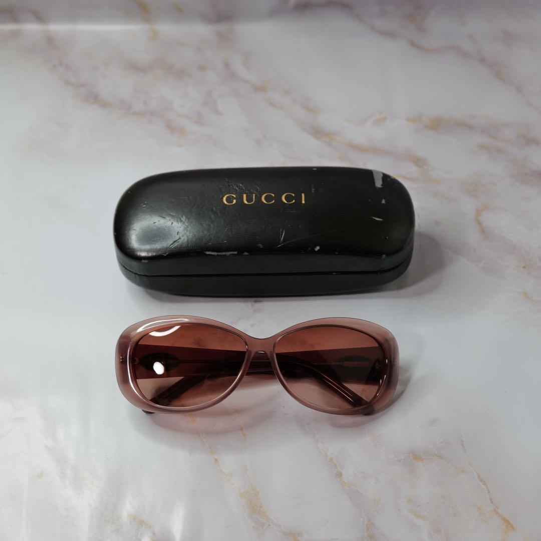 GUCCI オールドグッチ ピンク オーバル Y2K サングラス ケース付き