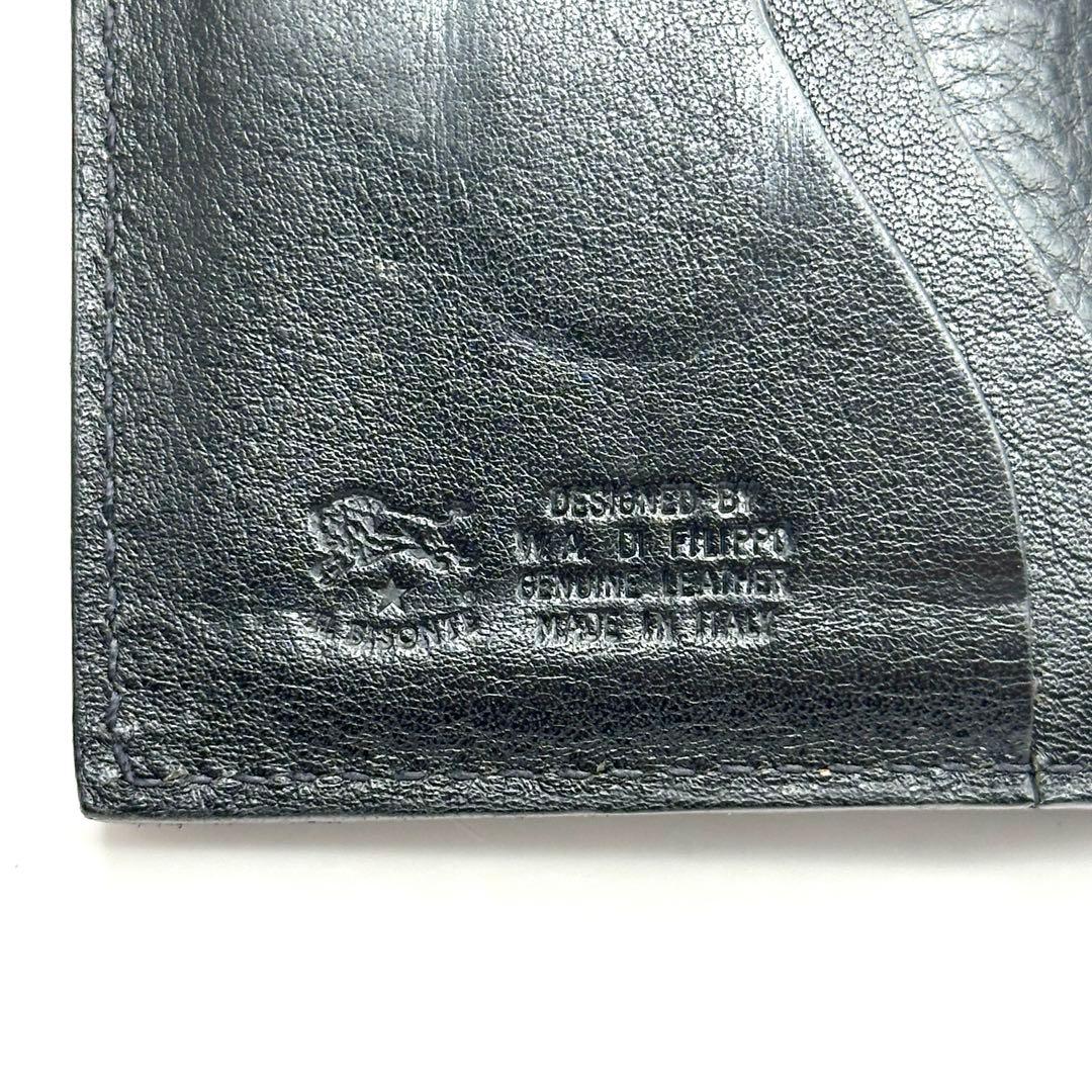 【極美品】IL BISONTE イルビゾンテ 三つ折り財布 レザー ブラック 黒