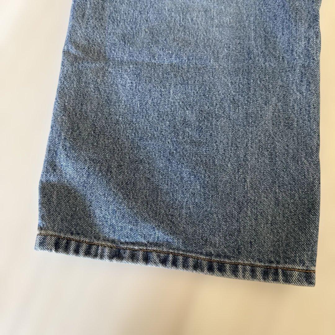 ブルーデニムワイドレッグパンツ　美品38