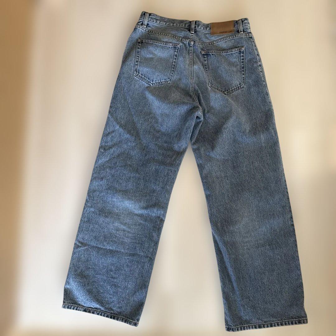 ブルーデニムワイドレッグパンツ　美品38