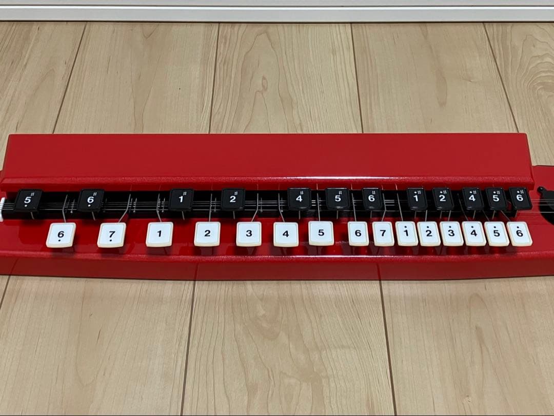 希少 美品 三創楽器【ショルダーハープ（肩かけ大正琴） パールレッド】定価15万