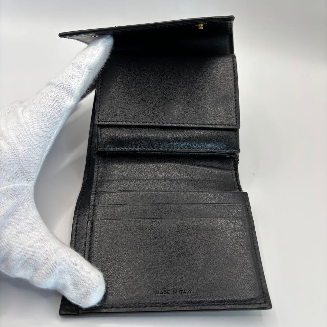 CELINE 三つ折り財布　レオパード　財布　ウォレット　ヒョウ柄　コンパクト