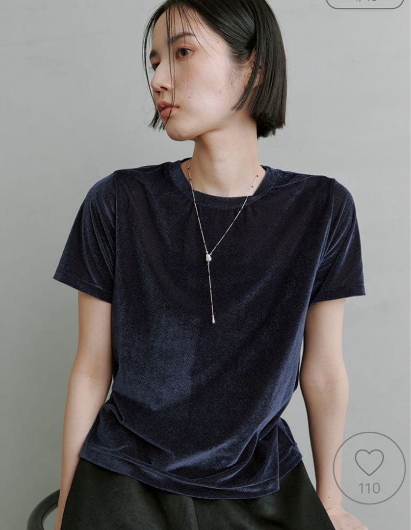 新品未使用 MIESROHE シアーベロアコンパクトT ネイビー