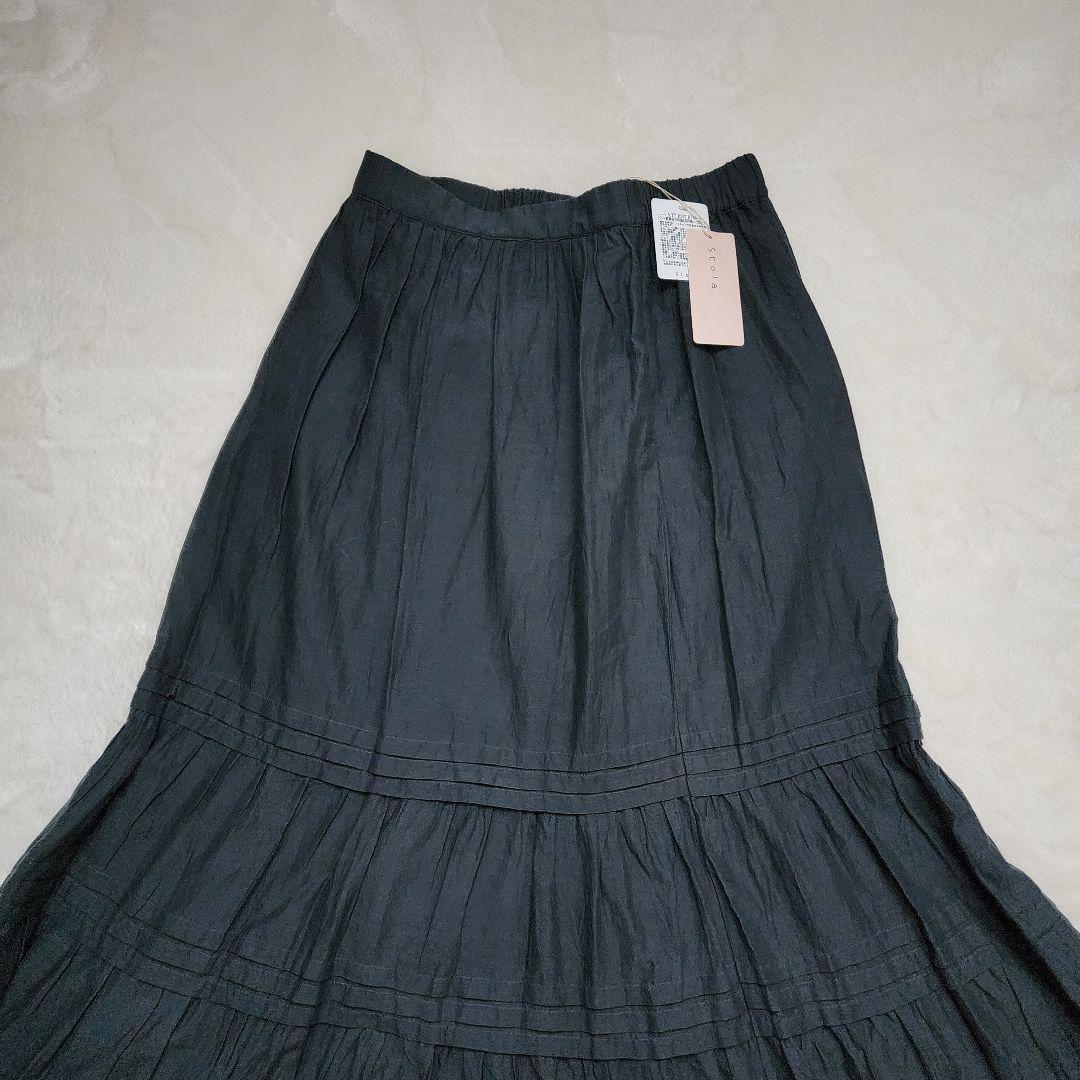 【新品】stola. ストラ インド刺繍 スカート レース 24SS 紺 M