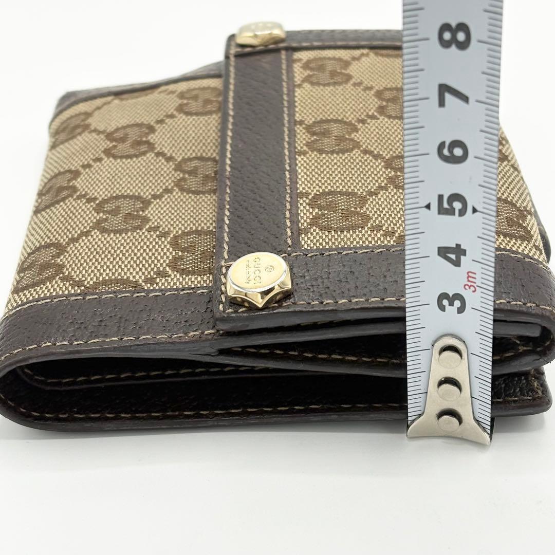 極美品 GUCCI 二つ折り財布 グッチキャンバス　グッチレザー