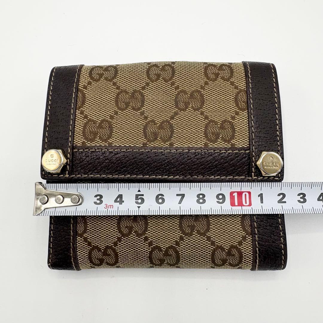 極美品 GUCCI 二つ折り財布 グッチキャンバス　グッチレザー