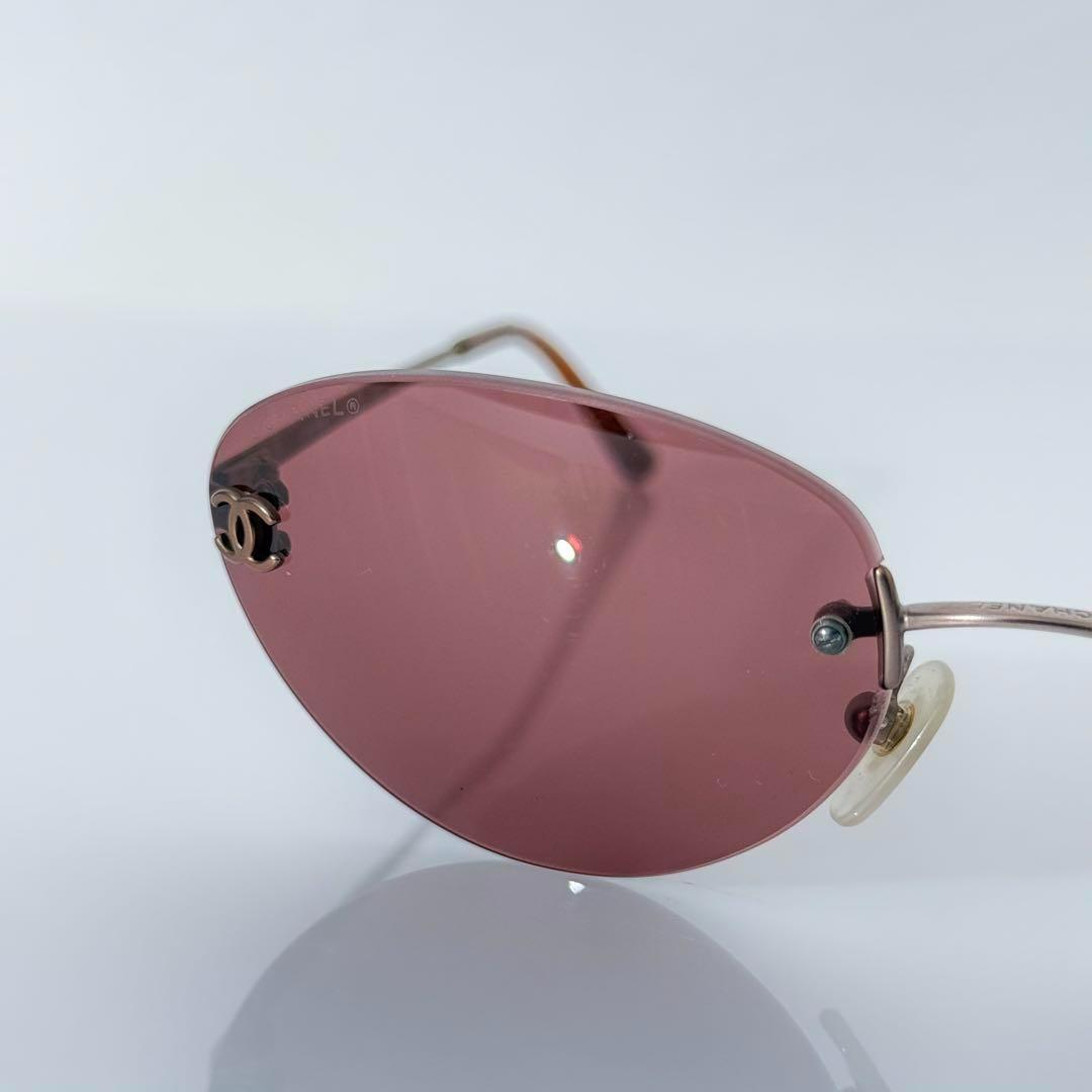 CHANEL リムレス 4003 サングラス メタル ココマーク ブラウン